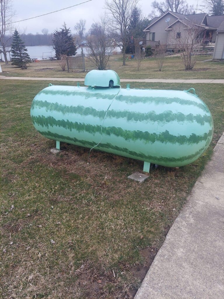 painted propane tank