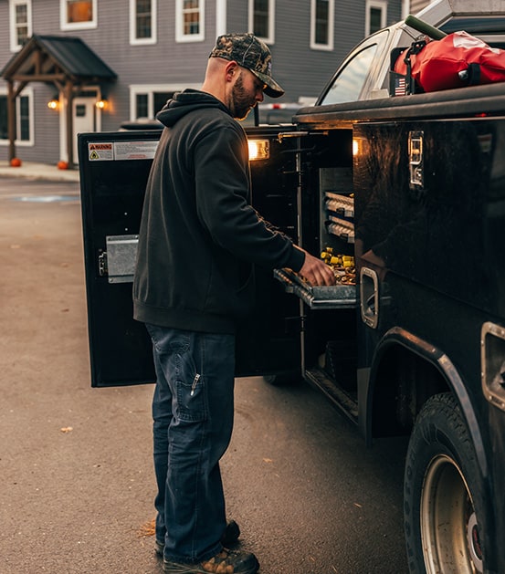 waltz service and maintenance truck and employee