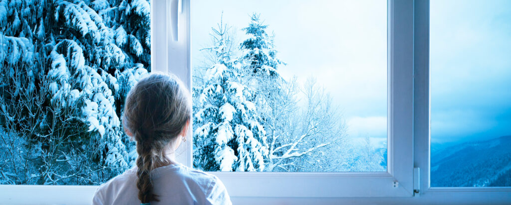 girl looking out winter window - waltz